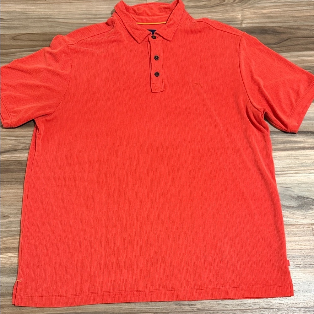 Tommy Bahama Polo Shirt Men’s XL Red Orange S/S Modal Golf Performance